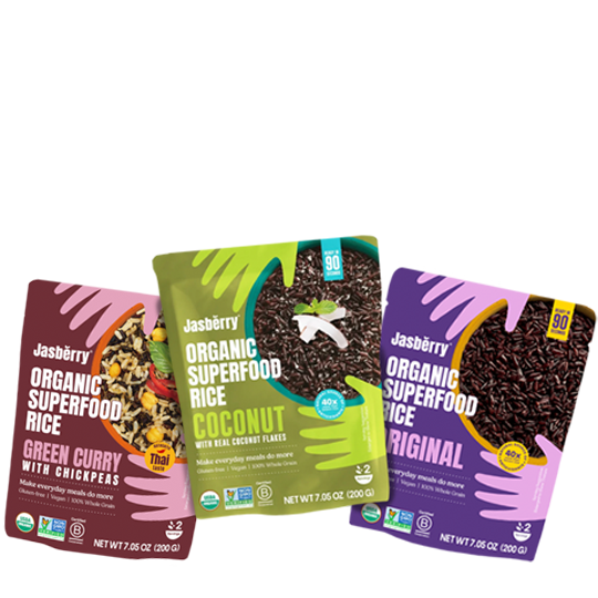 Jasberry Reday to Eat Rice Pouches